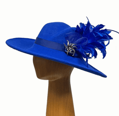 Royal Blue Wool dress hat