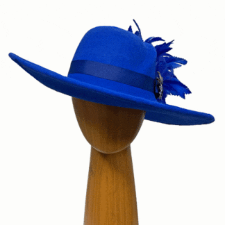 Royal Blue Wool dress hat