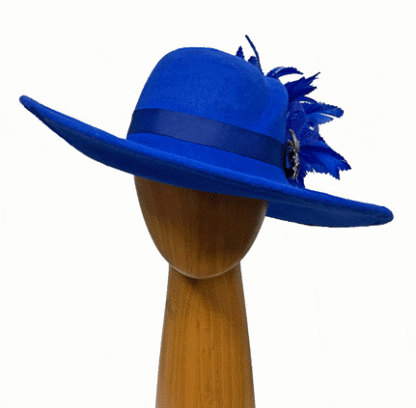 Royal Blue Wool dress hat
