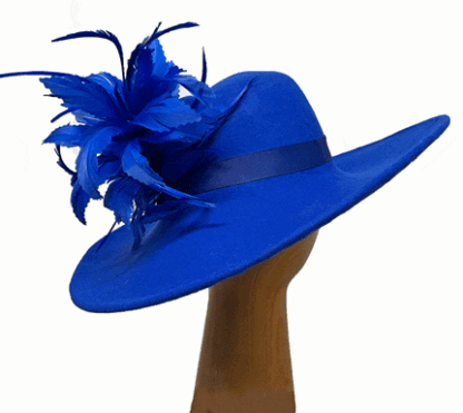 Royal Blue Wool dress hat