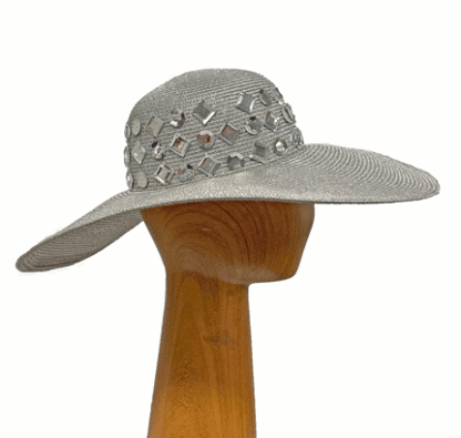 Large silver derby hat