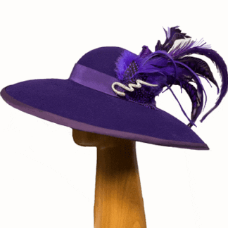 deep purple wool dress hat