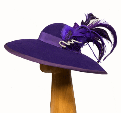deep purple wool dress hat