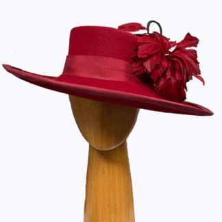 red wool dress hat