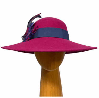 Magenta Navy wool hat