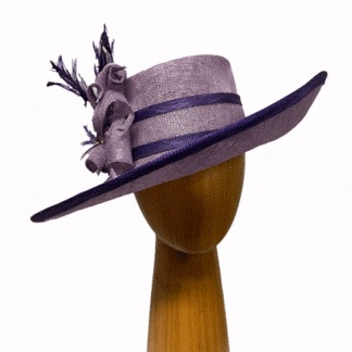 purple and lilac dress derby hat