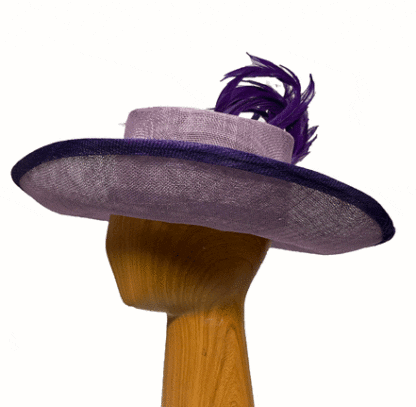 purple and lilac dress derby hat