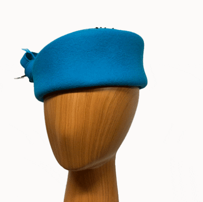 tturquoise modern wool pillbox hat