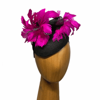 small fuchsia black fascinator