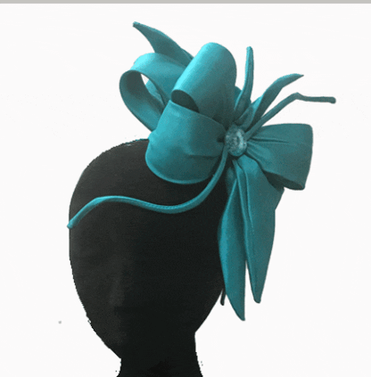 Turquoise teal deluxe bow fascinator