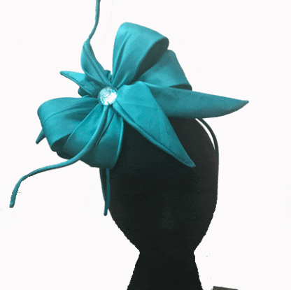 Turquoise teal deluxe bow fascinator