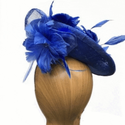 royal blue "cobweb" fascinator