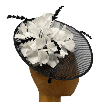 Black and White windowpane fascinator