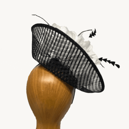 Black and White windowpane fascinator