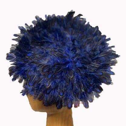 Navy and black full feathered dress Fascinator