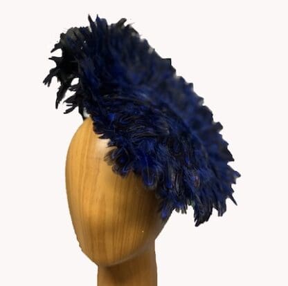 Navy and black full feathered dress Fascinator