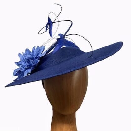 royal blue wispy feathers large fascinator