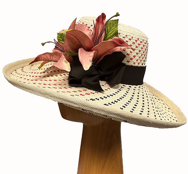 Carly Straw Ivory Flower - Image 2