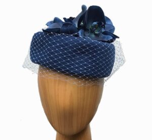 Pilar blue wool flowers pillbox