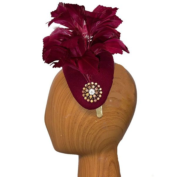 Rita maroon wool headband - Image 2