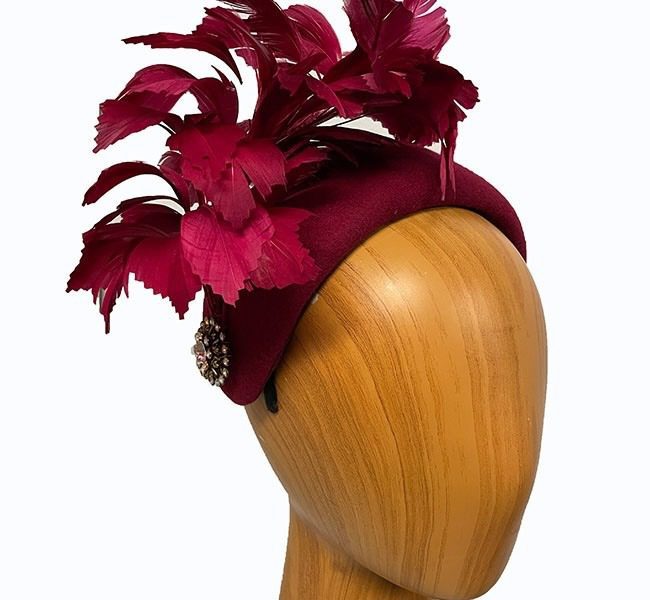 Rita maroon wool headband - Image 3