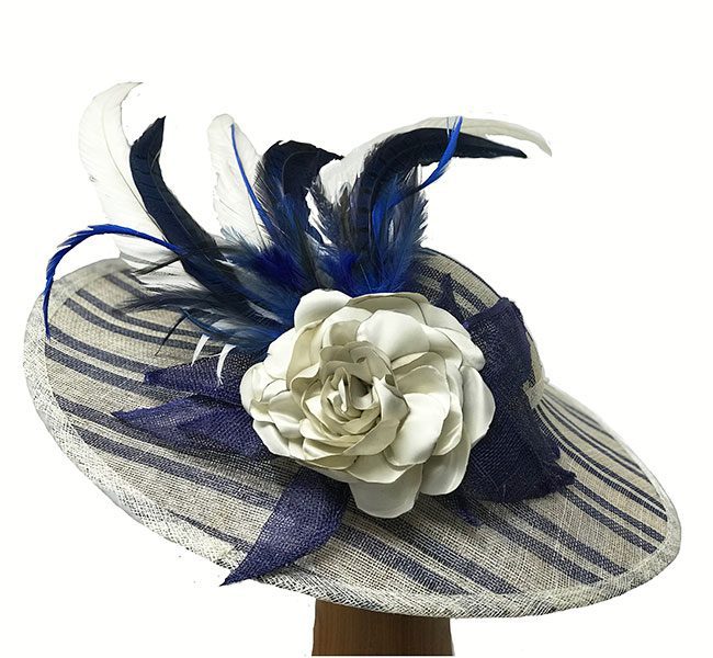 Claire ivory navy stripe - Image 2